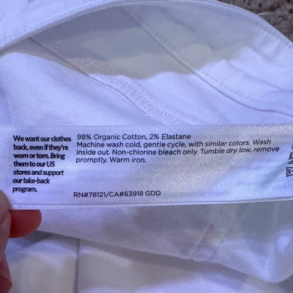 Eileen Fisher Organic Cotton Wide-Leg Cropped White Jeans size XL - Picture 9 of 15